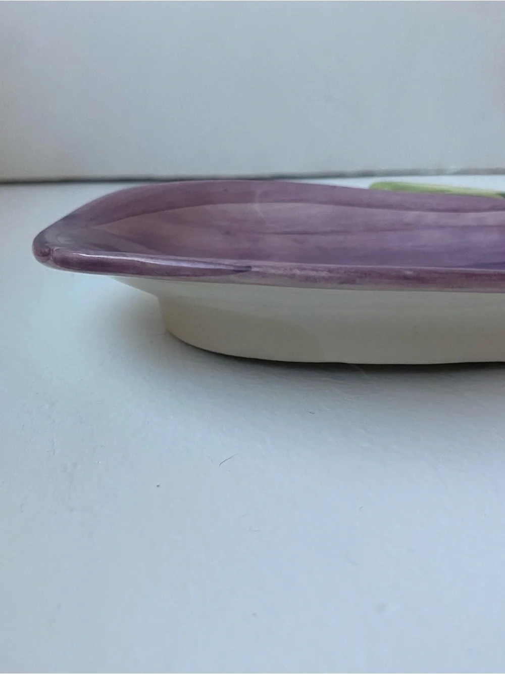 Eggplant Ceramic Spoon Rest La Ceramica Italy Purple Holder Kitchen EUC Italian